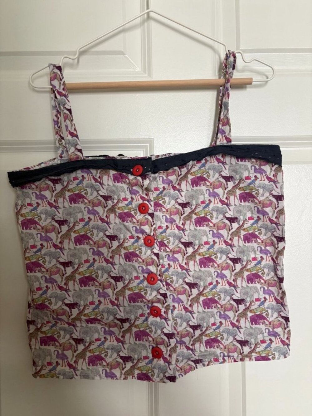 GiraeRigira Etsy Handmade Italy Cotton Animals Print Tank Top Size Small